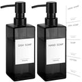 GMISUN Black Glass Soap Dispenser, Hand Soap Dispenser with Stainless Steel Pump for Bathroom, 12 fl oz/350ml Refillable Dish Dispensers for Kitchen, Modern Liquid Lotion Bottles for Countertop - color: Clear Black Bottle + Black Pump