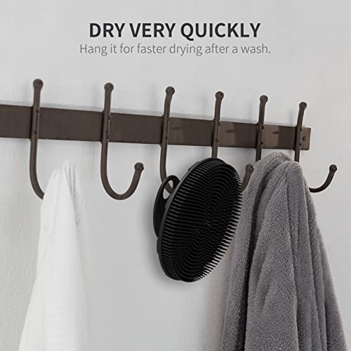 Silicone Body Scrubber, BEAUTAIL Shower Bath Scrubber, More Hygienic Than Traditional Loofah, Lather Nicely, Long Lasting, Gentle Exfoliating Brush for Women Men Baby Sensitive Skin, 1 Pack, Black - color: Black 1 Pc