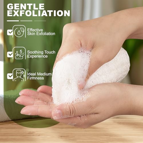 Natural Loofah Body Scrubber Sponge, Set of 3 Organic 5 Inch Luffa for Exfoliating & Smooth Skin Cleansing, Ideal for Men & Women, Spa & Shower Use - size: 1 Count (Pack of 3)