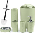 CERBIOR Bathroom Accessories Set Bath Ensemble Includes Soap Dispenser, Toothbrush Holder, Toothbrush Cup, Soap Dish for Decorative Countertop and Housewarming Gift (Apple Green) - style: Apple Green