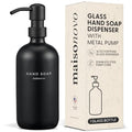 MaisoNovo Soap Dispenser 1-Piece Set | 16.9oz Black Bottles with Black Plastic Pumps - color: Black/Black