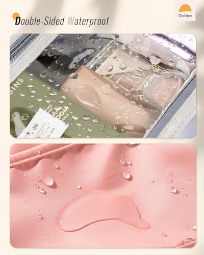 Travel Hanging Toiletry Bag for Women - Waterproof Cosmetic Organizer with Clear Window, Lightweight Bathroom Bags for Essentials, Makeup, Shampoo, Toiletries Dark Pink, Medium - color: Dark Pink, size: M (10.8x6.9x3.5inch)