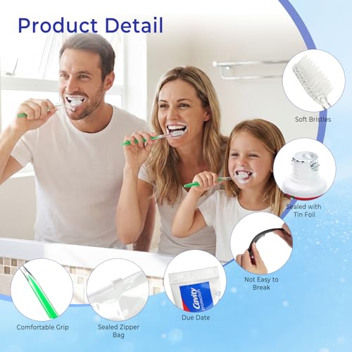 50 Sets Personal Hygiene Kit Bulk,9-in-1 Green Disposable Toothbrushes with Toothpaste Floss Comb Soap Cover and Hotel Vanity Set Basic Travel Toiletry Supplies for Homeless,Travel,Guests - size: 1 Count (Pack of 50)