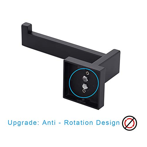TASTOS Toilet Paper Holder Matte Black, Toilet Tissue Roll Holders Dispenser and Hangers Wall Mounted for Bathroom & Kitchen, Stainless Steel Modern Square Style - color: Matte Black, size: Square (1 pack)