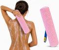 Back Scrubber for Shower - Beautiful Bod Patented 13-Inch Exfoliating Loofah with Built-in Handle, Easily Reaches Entire Back, Full Body Shower Scrubber for Back Washing, Exfoliation & Skin Smoothing - color: Bright Pink