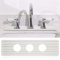 Teenyyou 3 Hole White Faucet Mat for Kitchen Sink Bathroom 16.1" x 5" Kitchen Faucet Absorbent Mat Diatomite Splash Guard Quick Drying Stone Drip Catcher Hole 2.24" Holes Spaced About 1.77 " - color: White, style: 3 Hole