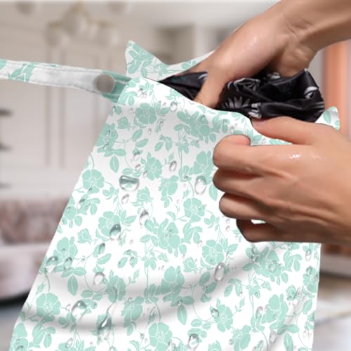 4 Pack Rose Floral Wet Bag Waterproof Washable Reusable Wet Dry Bag for Swimsuit Clothes Cloth Diaper Travel Beach Pool Yoga Gym Toiletries Gift for Women Bachelor Party Birthday Christmas - color: Colorful Flowers 333