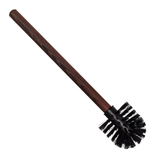 REDECKER Nylon Toilet Brush with Dark Coated Metal Holder, Oiled Thermowood Handle, Replaceable Head, Vintage Design, Made in Germany - color: Nylon Brush With Dark Coated Metal Holder