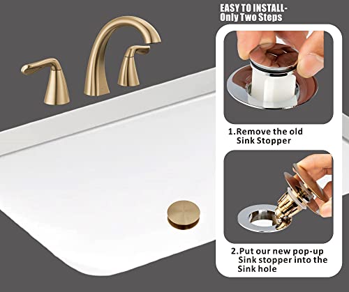 Artiwell Universal Bathroom Sink Drain Stopper, Fits Most Pop-Up Drains for Vessel Sink Lavatory Vanity, Sink Drain Strainer with Detachable Hair Catcher, Tested by Plumber in US (Champagne Bronze) - color: Champagne Bronze