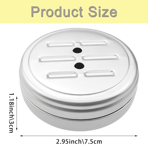 4 Pack Round Aluminum Soap Container Lightweight Travel Soap Dish with Drain Bathroom Soap Holder for Portable Soap Holder and Travel Accessories