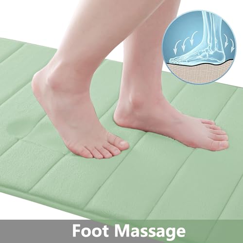 Buganda Memory Foam Bath Mat, 70" x 34", Ultra Soft Bathroom Rugs, Water Absorbent and Machine Washable Bath Rug Runner for Bathroom, Shower, and Tub, Sage Green - color: Sage Green, size: 70" X 34"