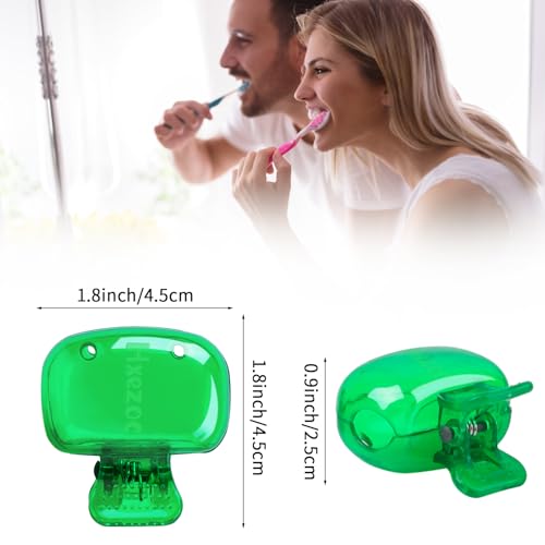 Hxezoc 4 Pack Toothbrush Covers Toothbrush Holders Toothbrush Protector Cap Brush Pod Case Portable Plastic Clip for Household Travel, Bathroom, School, Camping, Business (Green, Teal, Orange, Pink) - color: Green, Teal, Orange, Pink
