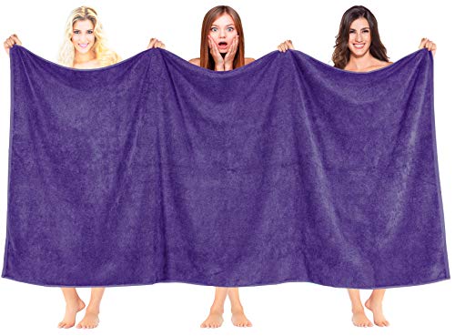 100% Cotton Oversized 40x80 Bath Sheet, Turkish Bath Towels for Bathroom Extra Large, Purple Bath Sheet - color: Purple, size: Bath Sheet 40x80"