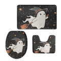 Cute Ghost Soft Bathroom Carpet 3 Piece Bathroom Rugs and Mats Sets Non-Slip Mat Set Toilet Mat Set Bath Mats Set 3 Piece Set,with U-Shaped Toilet Floor Mat Toilet Lid Cover Mat - color: Cute Ghost1