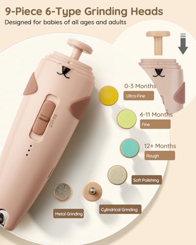 Lilian&Gema Baby Healthcare and Grooming Kit, 28-in-1 Rechargeable Nail Trimmer Electric Set, Dual Auto Light Baby Nail Care Kit, Portable Newborn Nursery Health Care Set for Infant Toddlers Boy Girl - color: Brown