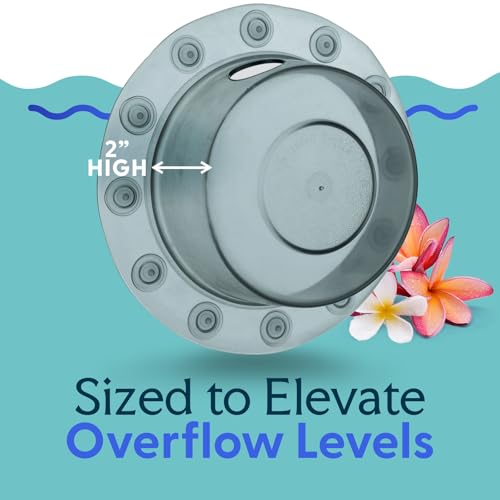 SlipX Solutions Bottomless Bath Overflow Drain Cover for Tub, Adds Inches of Water to Bathtub for a Warmer Deeper Bath, Spa Accessories, Drain Block, Water Stopper Plug (4 inch Inner Diameter, Gray) - color: Gray