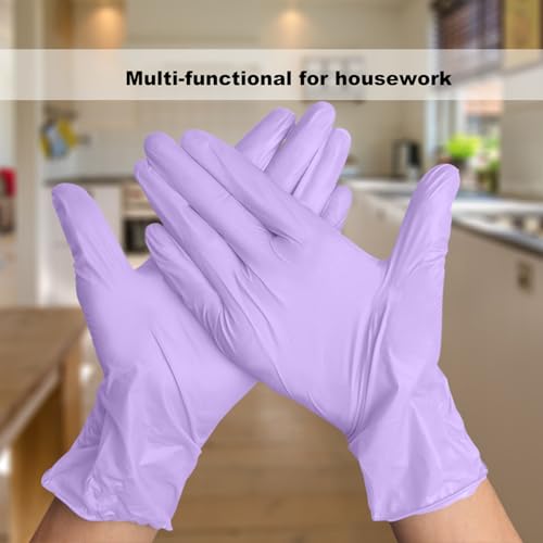 Disposable Gloves Large, Nitrile and Vinyl Blend Material Gloves, Latex Free 4 Mil 200 Pc Food Grade Glove for Cleaning, Food Prep,Hair Dye,Tattoo, Purple - color: Purple, size: Large-200pc