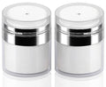 2Pack 50ml Airless Pump Jar - 1.7 Oz Moisturizer Pump Dispenser, Travel Lotion Container Vacuum Bottle for Skincare, Thick Moisturizer - size: 1.7 Ounces, style: 2 JARS
