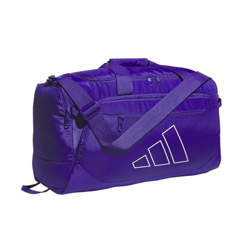 adidas Defender 5 Duffel Bag for Sports, Gym and Travel, Pure Purple/White, OSFA - color: Pure Purple/White, style: Small (42l)