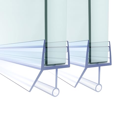 Shower Door Bottom Seal,2 PCS 1/2" X 36" Shower Door Sweep for 1/2 Inch Glass,Frameless Glass Door Seal Strip to Seal 12mm Gap - Stop Shower Leaks and Create a Water Barrier - size: For 1/2" Glass