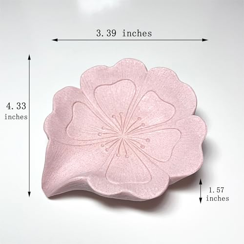 Soap Dish Soap Holder Self-Draining Soap Dish, Resin Bar Soap Holder, Oriental Cherry Flower Shape Soap Tray Soap Saver for Bathroom,Kitchen,Sink,Bathtub,Easy Cleaning and Keep Dry - color: Oriental Cherry Flower
