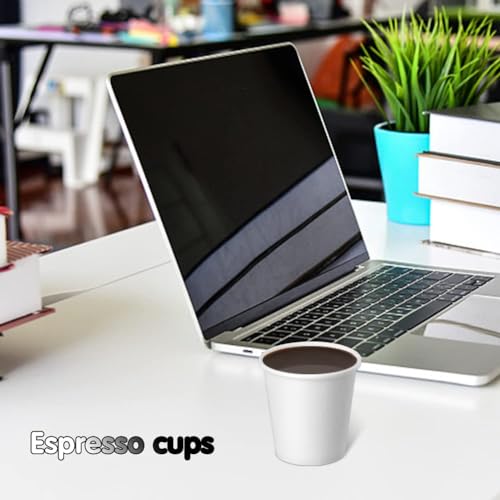 3 oz 100 Pack Disposable Paper Cups, Bathroom Mouthwash Cups, Espresso Disposable Cups for Bathroom, Snack, Espresso, Mouthwash (White) - color: White, size: 100 Count