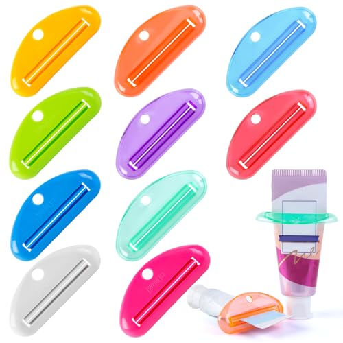 LOVEINUSA Toothpaste Tube Squeezer Dispenser, 10PCS Toothpaste Roller Squeezer Tool Tooth Paste Cap Holder for Bathroom, Assorted Colors | Squeezer Tool Tooth Paste Cap Holder, for Bathroom, Assorted Colors - color: Multicolor-6