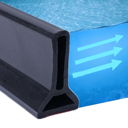 Collapsible Shower Threshold Water Dam Water Barrier for Shower and Retention System and Keeps Water Inside Threshold Dry and Wet Separation Suitable for Bathroom and Kitchen (39Inch, Black) - color: Black, style: 39Inch