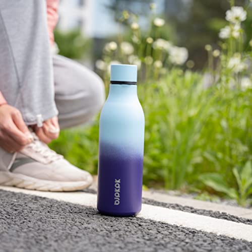 BJPKPK Insulated Water Bottles, 18 oz Stainless Steel Metal Water Bottle with Strap, BPA Free Leak Proof Jugs, Mugs, Flasks, Reusable Thermal Flasks for Sports & Travel, Ocean Dream - color: Ocean Dream, size: 18 Ounces, style: 18oz