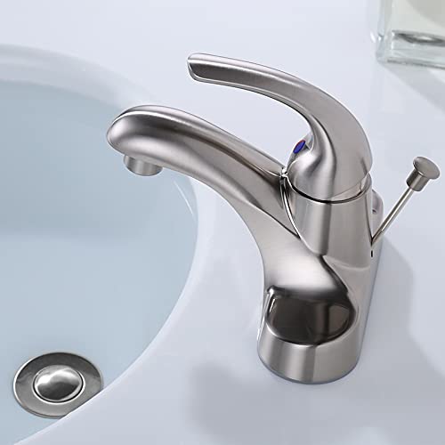 Bathroom Sink Drain with Lift Rod, Brushed Nickel Sink Drain with Overflow, ARCORA Drain Stopper for Vessel Sink - color: Brushed Nickel-1 Pack, style: Lift Rod With Overflow