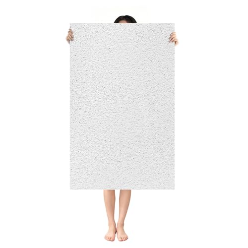 Shower Mat Non Slip: 47.2 x 31.5 Inch Extra Large Shower Mats for Inside Shower with Drain Hole - Soft PVC Loofah Anti Slip Shower Stall Mat for Walk-in Shower and Bathroom, Quick Drying - color: White, size: 47.2" x 31.5" (Rectangular)