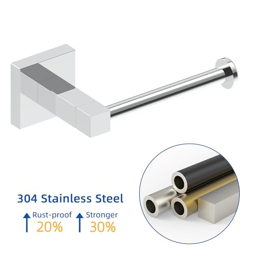 RUACQ Toilet Paper Holder Wall Mount,Square Base Tissue Roll Holder for Bathroom,Toilet Roll Holder Stainless Steel(Chrome) - color: Chrome, size: Wall Mount