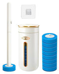 Disposable Toilet Cleaning System, Toilet Bowl Cleaner Wand and 8 Refills, Toilet Brush and Holder Set(Wall Mounted), Bathroom and Toilet Cleaning Scrubber Kit - color: Toilet Brush and Holder Set (8 Refills)