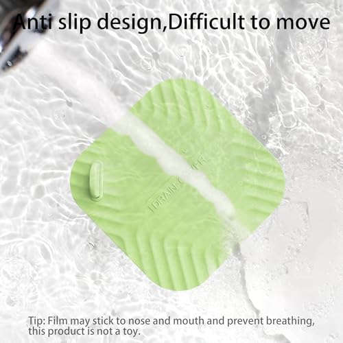 Shower Drain Cover Tub Stopper,2 Pieces Sewer Anti-Odor Mat Deodorizing Drain Plugs for Kitchen,Bathroom and Laundry(5.9x5.9 inch) Green - color: Green/2-piece Set