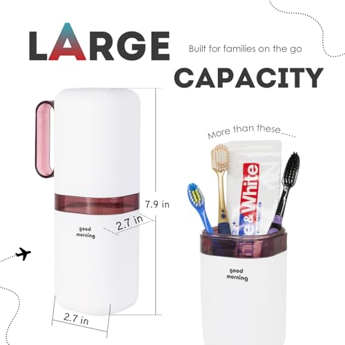 Toothbrush Travel Case,Toothbrush Holder and Rinse Cup with Handle Travel Toothbrush Cup,Multifunctional Toothbrush Cover,Large Capacit Travel Toothbrush Holder with Mouthwash Cup Purple - color: 1pcs-purple