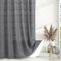 Extra Long Boho Farmhouse Shower Curtain with Tassel, Linen Bohemian French Country Chic Bathroom Shower Curtain Set, Modern Striped Textured Shower Curtain 72x84 - Grey - color: Grey, size: 72"W x 84"L (Pack of 1)