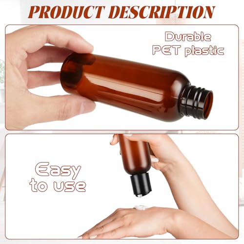50 Pcs 4oz Squeeze Bottle Set, 4 oz Squeeze Bottle Empty Lotion Bottles with Black Flip Caps, Refillable Travel Containers for Shampoo, Body Wash, Crafts and Toiletries
