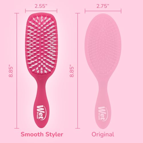 Wet Brush Smooth Styler Hair Brush, Pink Frost, Exclusive Ultra-soft IntelliFlex Bristles, Synthetic Boar Bristles, Shiny And Smooth, For All Hair Types, For Women, Men, Wet And Dry - color: Pink Frost, size: 1 Count (Pack of 1)