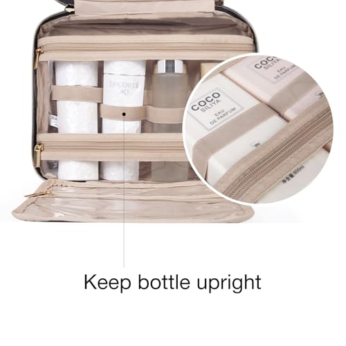 BAGSMART Toiletry Bag Travel Bag with Hanging Hook,Checkered Makeup Cosmetic Bag Travel Organizer for Accessories, Shampoo, Full-size Container, Toiletries (Green Checkerboard, Medium) - color: Green Checkerboard, size: Medium