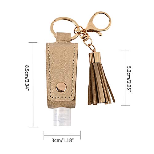 Empty Travel Bottle Keychain Hand Bottle Holder 30ml Squeeze Bottle Refillable Containers for Toiletry Shampoo Wine Red - color: Wine Red