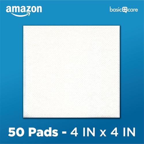 Amazon Basic Care Gauze Pads, 4x4 inches, Sterile, 50 Count | Pack of 4 | For Minor Injuries | Previously All Health - size: 4x4 Inch (Pack of 4)