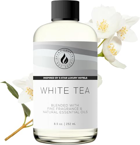 Aroma Country White Tea Luxury Diffuser Oil Refill (8.5 Fl Oz) | Hotel-Inspired • Long-Lasting Home Fragrance • for Aromatherapy, Reed Diffusers, Diffuser Machines & Room Sprays - size: 8.5 Fl Oz (Pack of 1)
