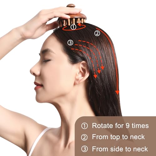 Wooden Scalp Massager for Hair Growth｜Full Body Massage Tool｜Scalp Brush｜Gua Sha｜Portable Massage Tool