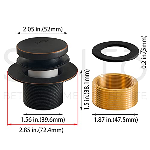 SENTO Bronze Tip-Toe Bathtub Drain Trim Set Assembly Stopper Kit, Fit Both 1-1/2 Inch or 1-5/8 Inch Strainer and Stopper, Heavy Duty Metal with Matching Screws, Easy Installation, Oil-Rubbed Bronze - color: Oil-rubbed Bronze