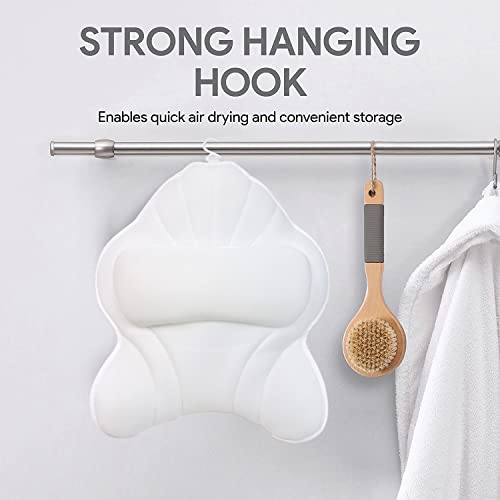 Poemland Extra Thick Large Bath Pillow with Neck,Back,Head Support for Bathtub, Spa, Soaking White(19''x15'') - size: White(19''x15'')