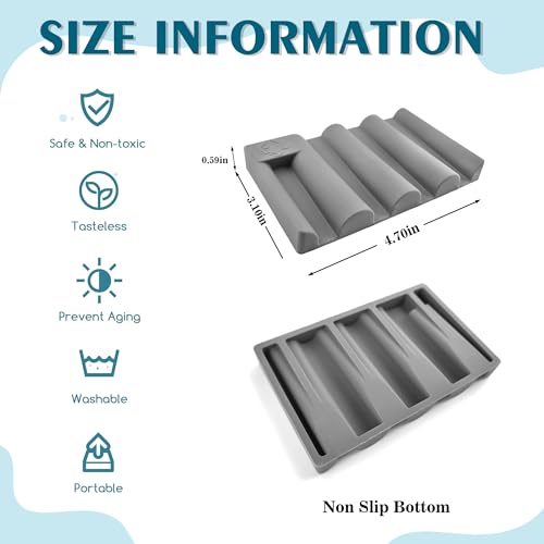 Silicone Soap Dish,Self Draining Soap Holder Perfect for Shower,Bathroom Sink,Kitchen Sink & Travel,Non-Slip Bar Soap Holder Extend Soap Life,Keep Soap Bars Dry & Easy Cleaning Grey-1Pcs - color: Grey-1pcs