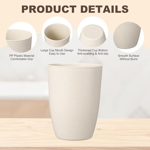uxcell 2 Pcs Simple Toothbrush Cup, 3 x 3 x 4.1 Inch Bathroom Tumbler Reusable Plastic Cup Set for Storing Toothpaste Toothbrushes Combs Water Beverages, Beige - color: Beige