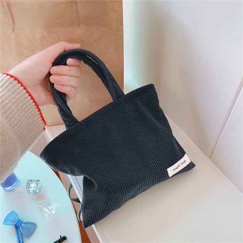 Wudygirl Makeup Bag Travel Cosmetic Bag for Women Small Makeup Pouch with Handle Zipper Cosmetic Pouch Handbag Aesthetic 8.3" x 6.7"(Navy Blue) - color: Navy Blue