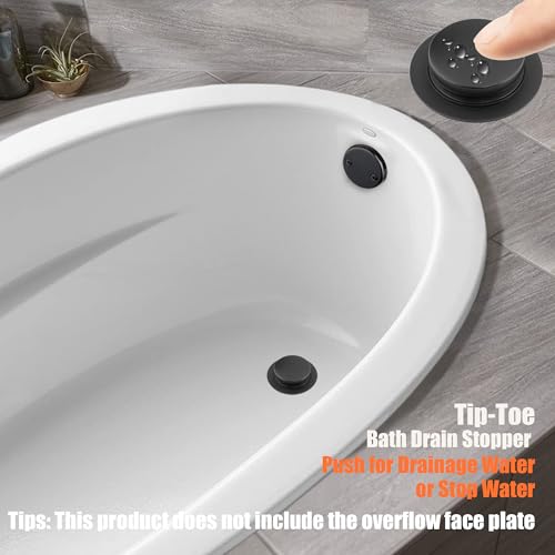 Artiwell Tub Drain, 2 in 1 Pop-up Bathtub Plug with Hair Catcher, Easy Installation Bath Drain Stopper with Strainer, MATT Black - color: Matt Black