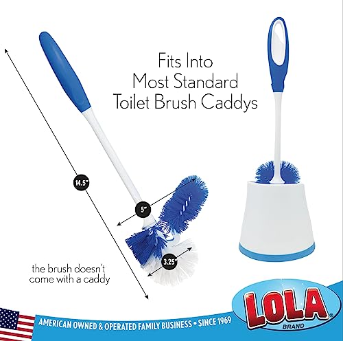LOLA Classic Toilet Brush w/Under-The-Rim Scrubber, deep Cleans The Entire Toilet Bowl, Non-Slip Handle w/Rubber Comfort Grip, 1 Pack - size: 1 Count, style: Toilet Brush w/Under Rim